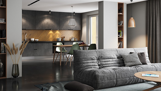 Как выбрать цвет дивана-8, Серый диван ДеФранс для кухни